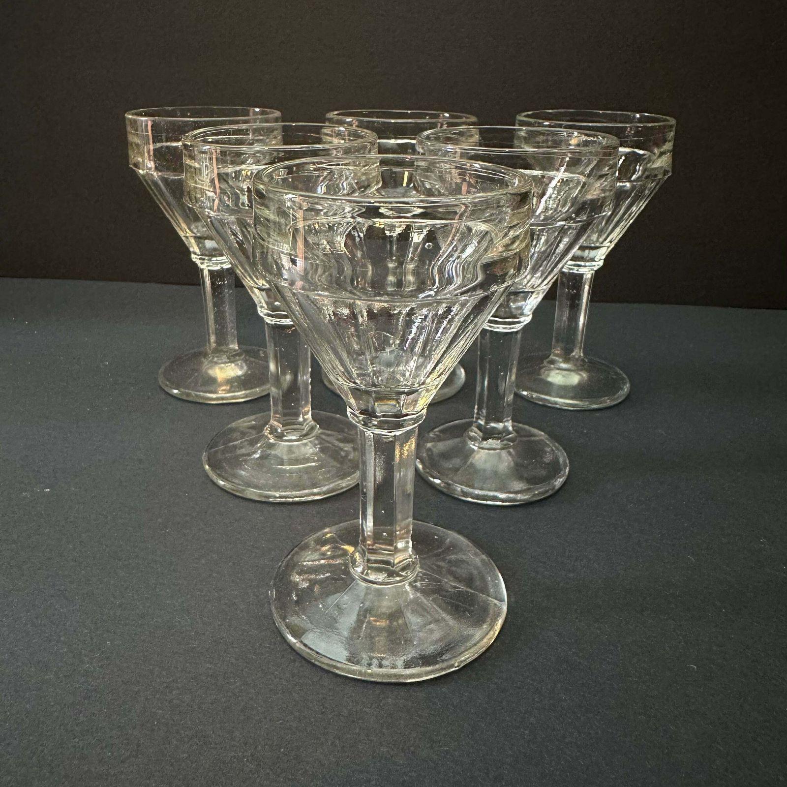Stemmed Bistro Glasses   Shots/Sherry   Set Of 6   French Vintage photo 75.0