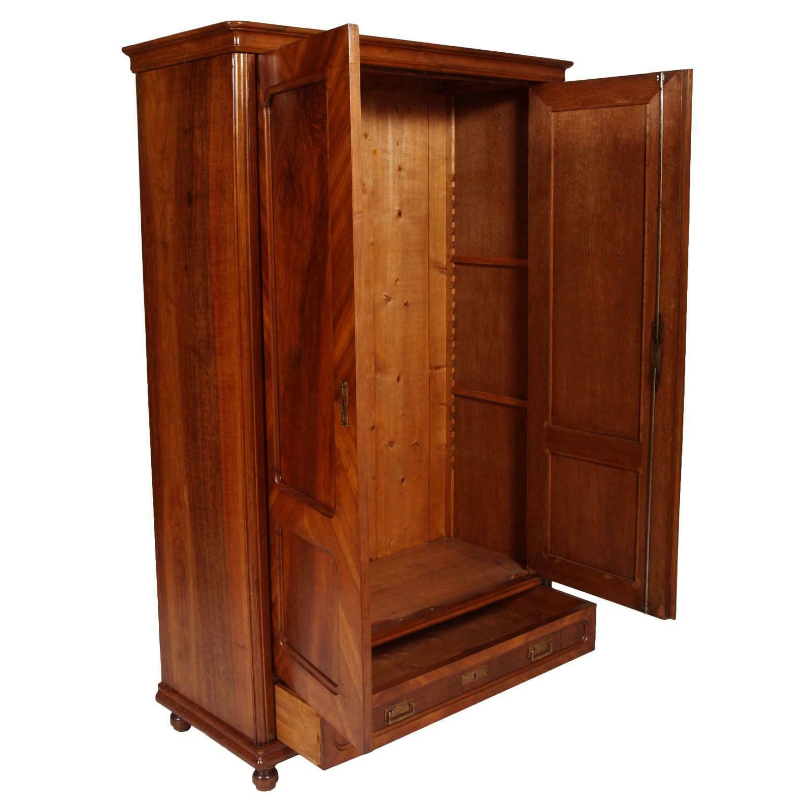 Italian 1850s Louis Philippe Armoire Or Bookcase, Blond Walnut & Veneered Walnut photo furniture