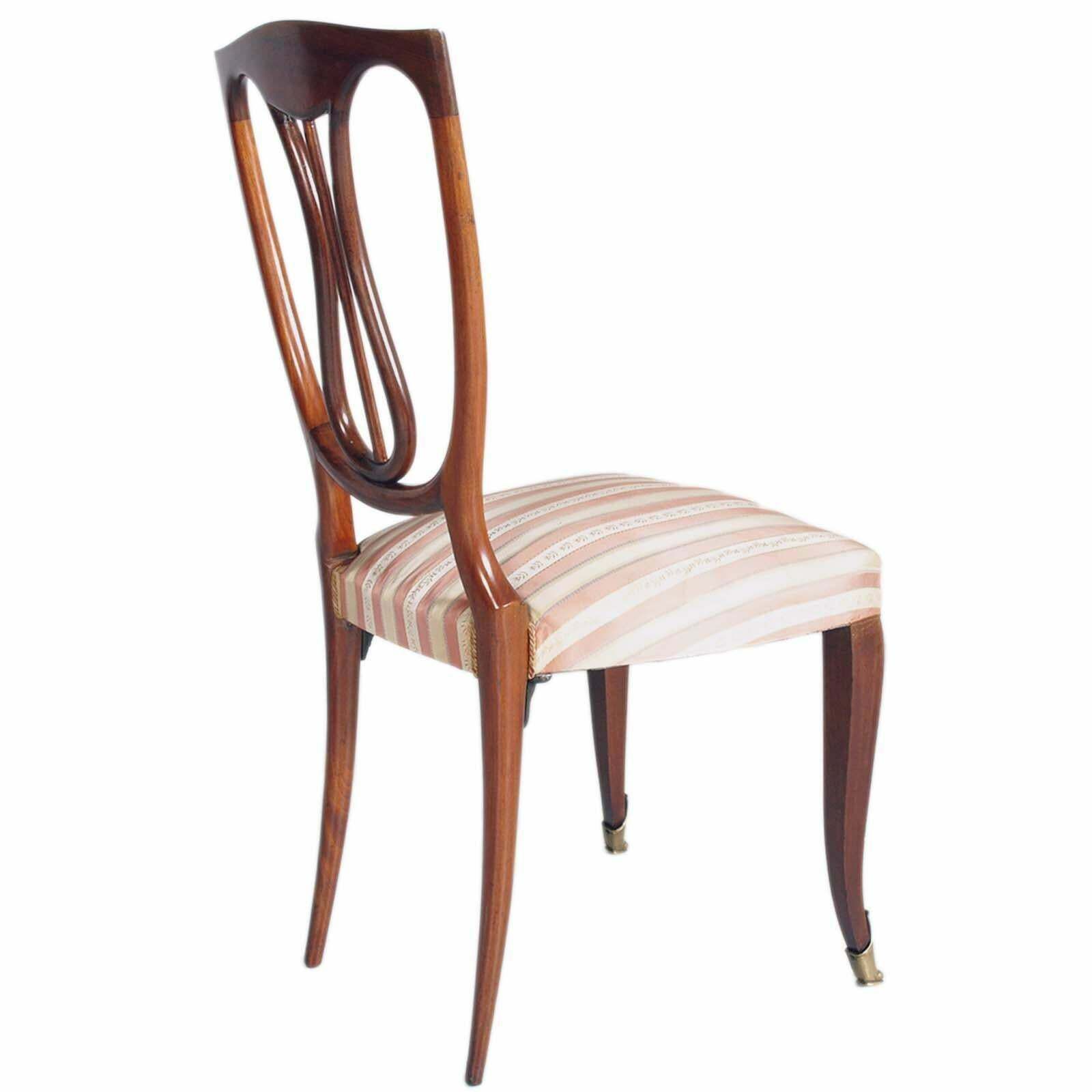 Six 1940s Chairs In Mahogany Melchiorre Bega Attributed, By Galleria Mobili Arte photo for sale