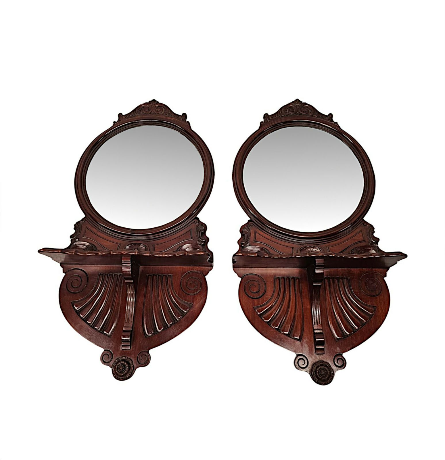A Very Rare Pair Of 20th Century Mahogany Pier Mirrors photo vinterior