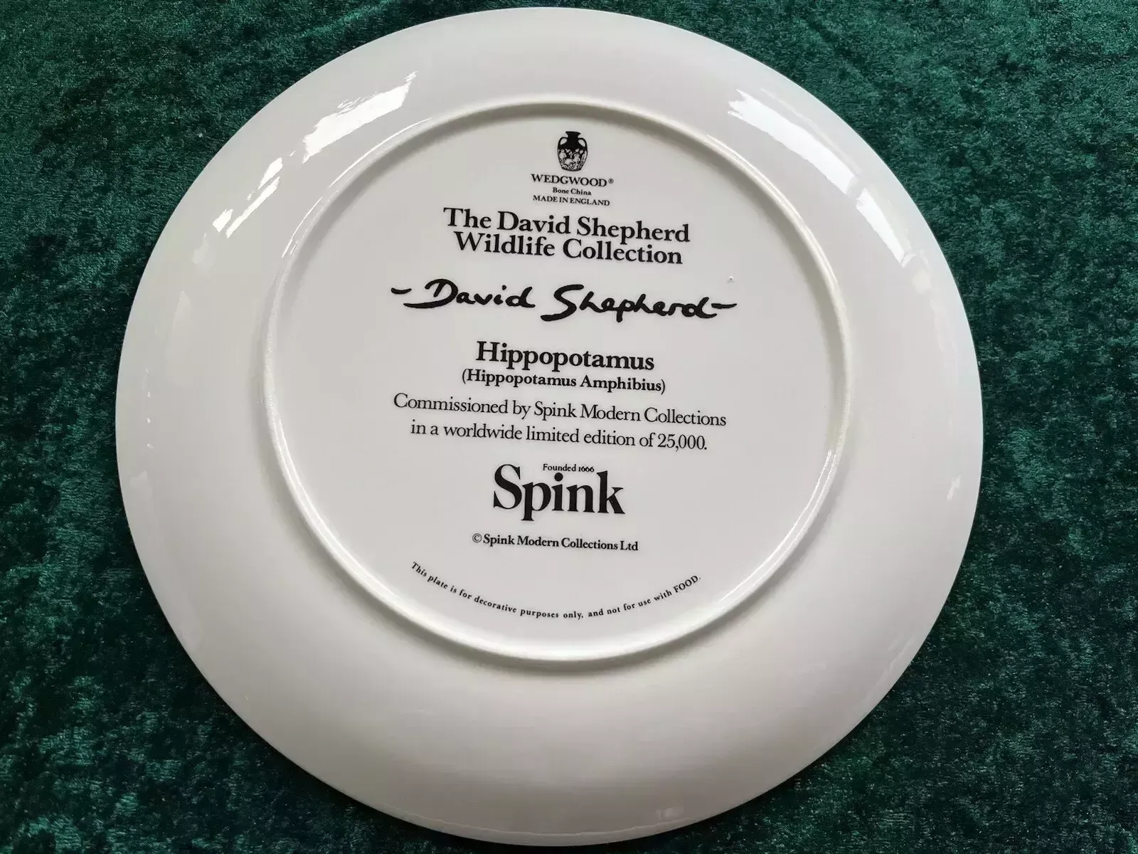 Set Of Four Wedgwood David Shepherd Wildlife Collection Collectors Plate photo for sale