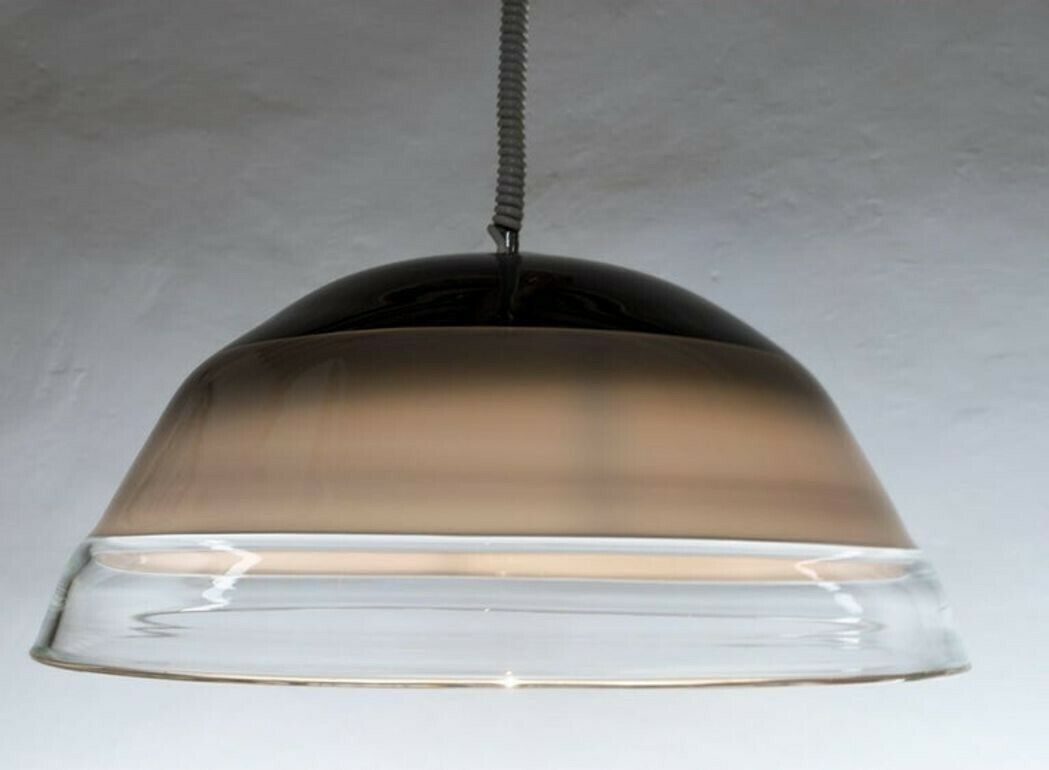 photo vinterior Noti Massari Renato Toso For Leucos, Rare 3 Incalmos Suspension Layered Glass