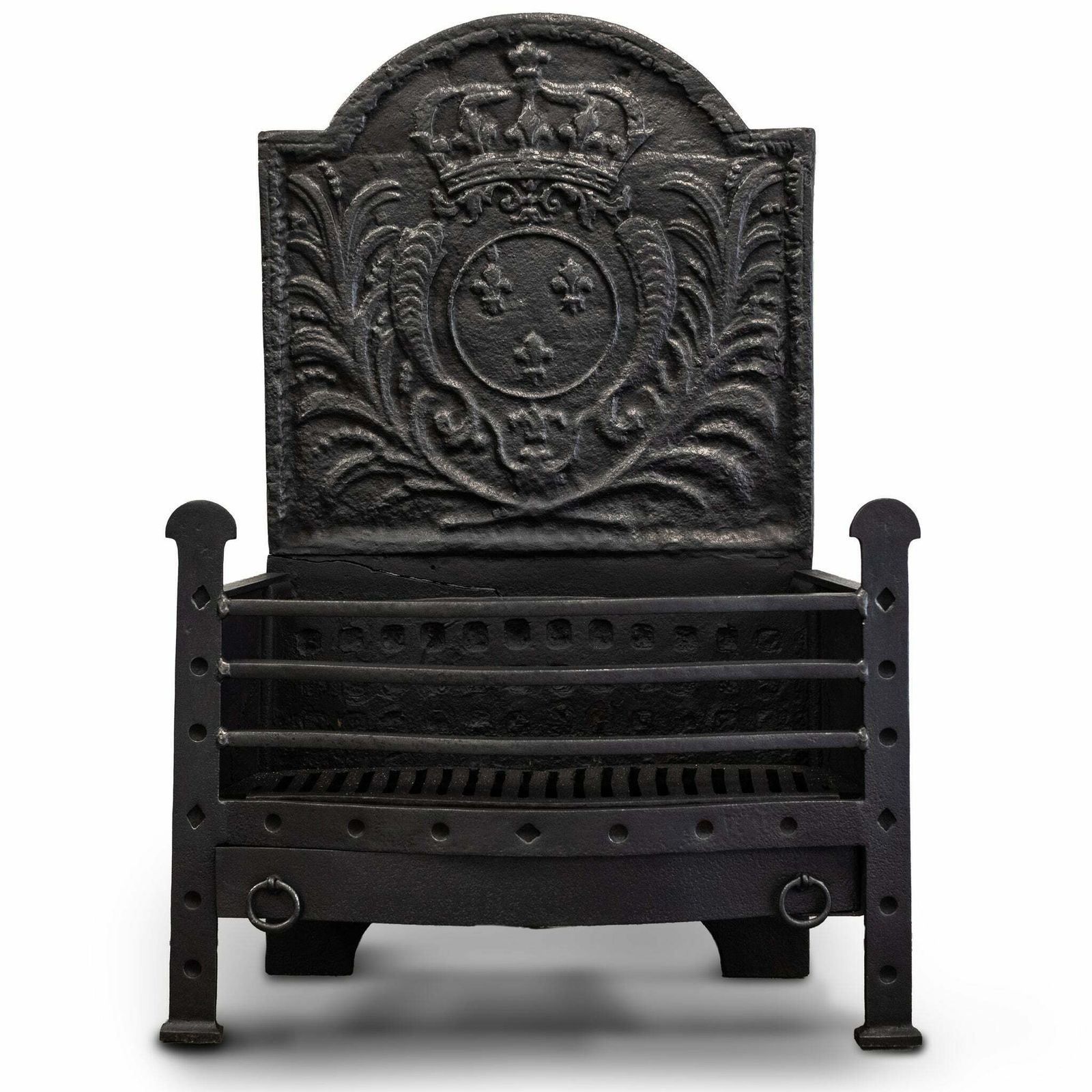 Antique Cast Iron Fire Basket, 1800s