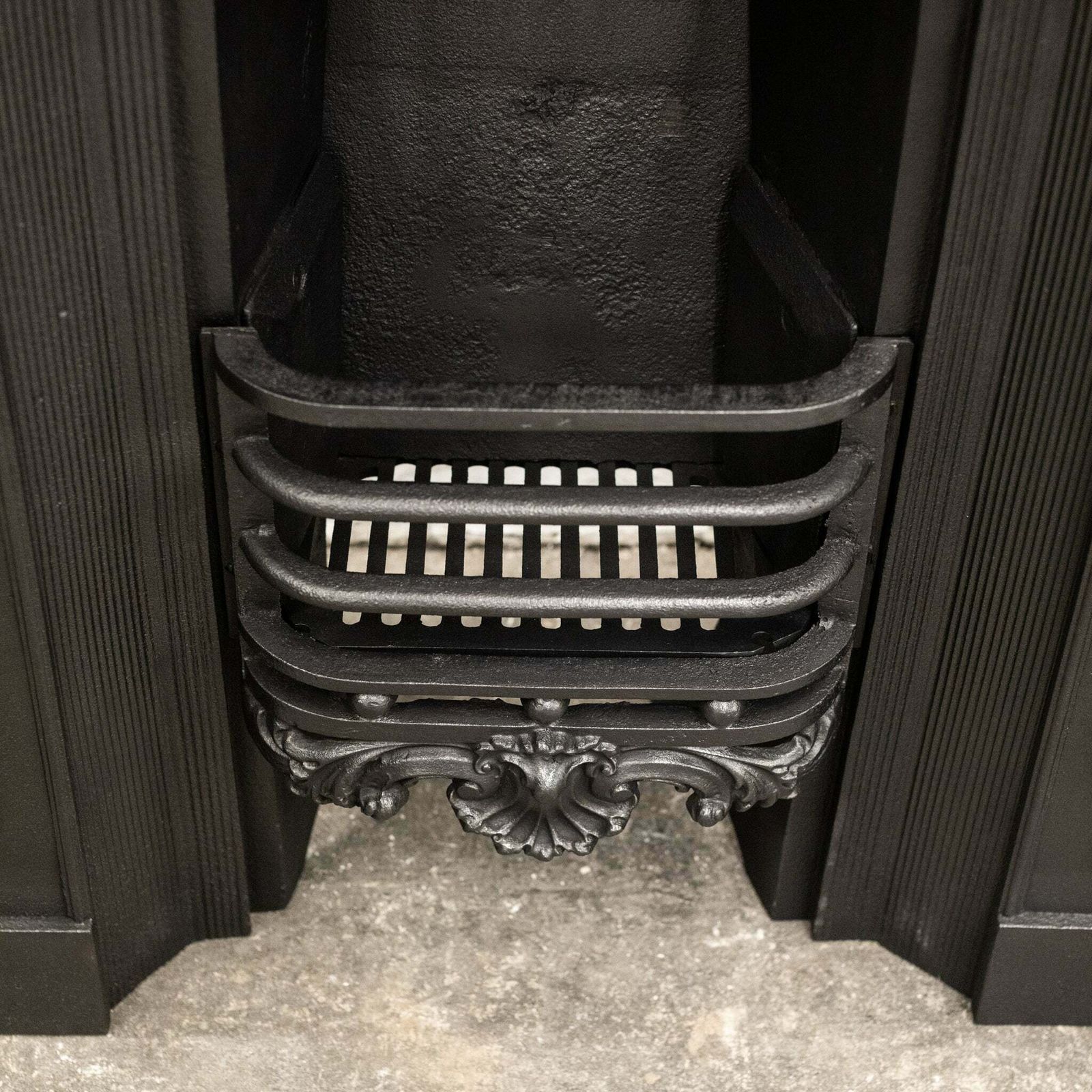 Antique Ornate Georgian Cast Iron Hob Grate photo vintage