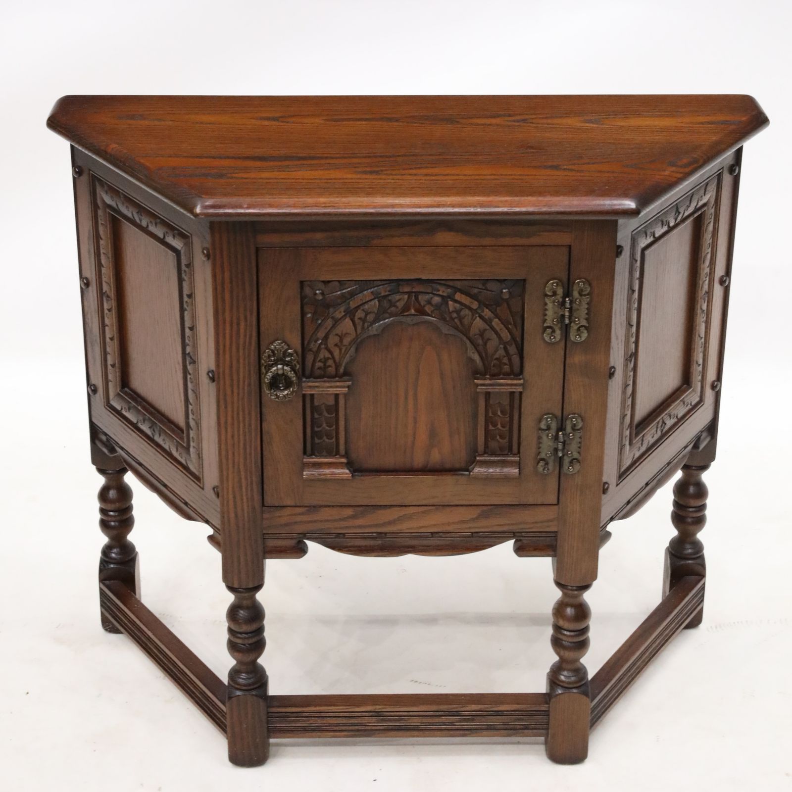Old Charm Canted Table Finished In Tudor Brown Free Uk Delivery