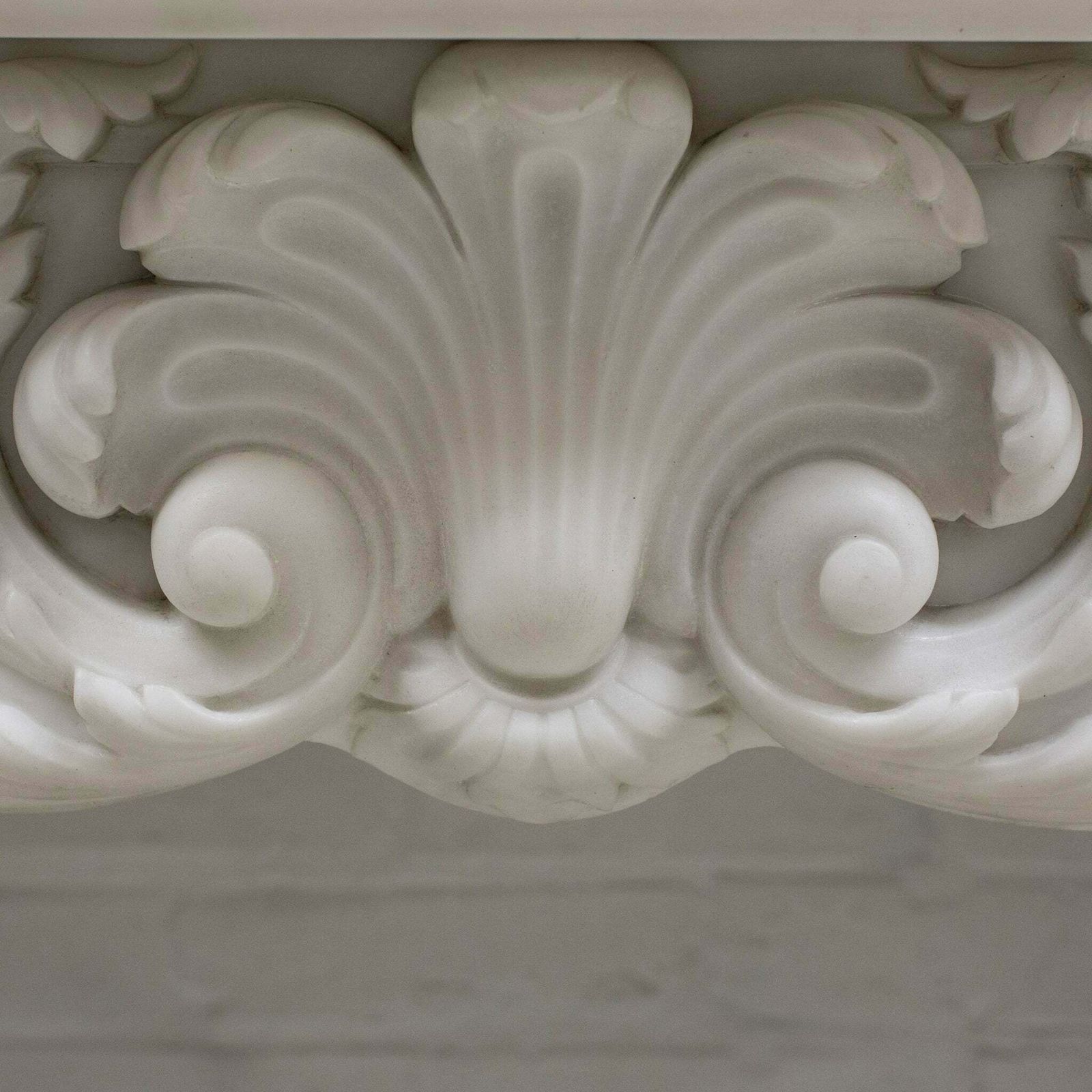 Antique Louis XV Rococo Style 19th Century Marble Fireplace photo vintage