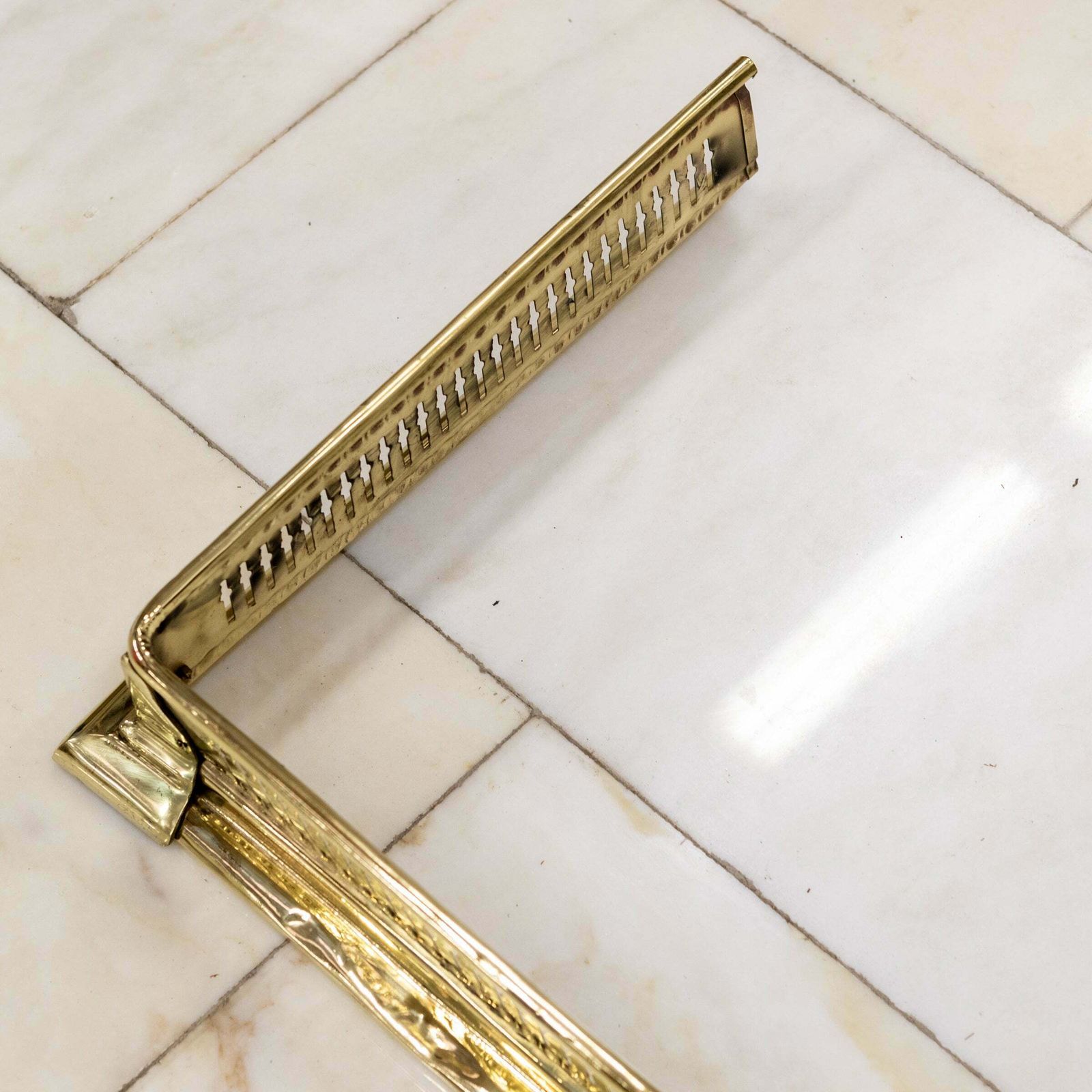 photo furniture Antique Victorian Brass Fireplace Fender