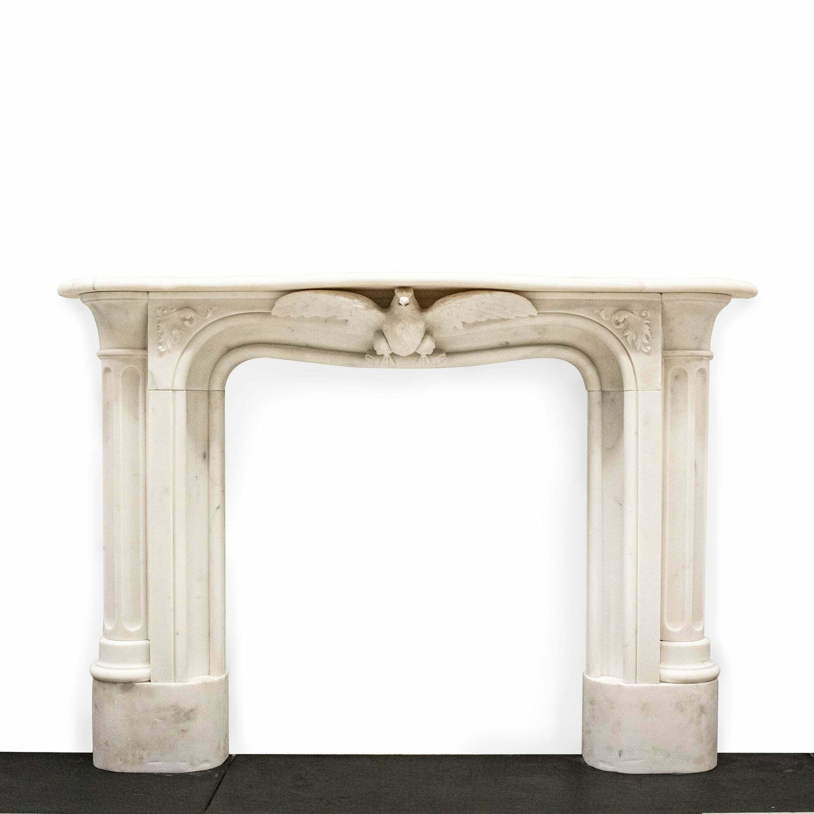 Antique Victorian Statuary Marble Surround With Carved Eagle