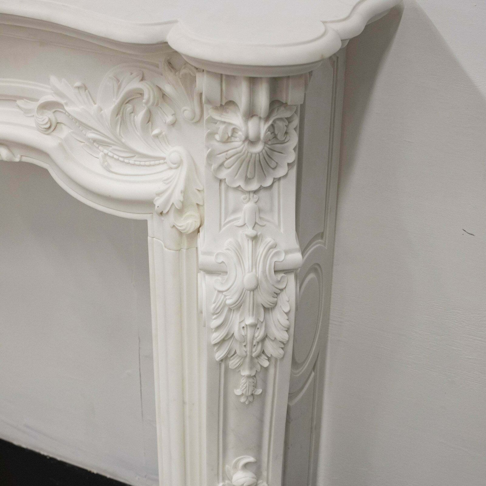 French Louis XV Fireplace Surround In Statuary Marble I Pair Available photo vintage