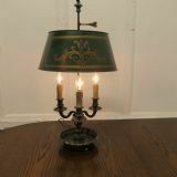 Old Silver Plated French Triple Bouillotte Desk Lamp photo furniture