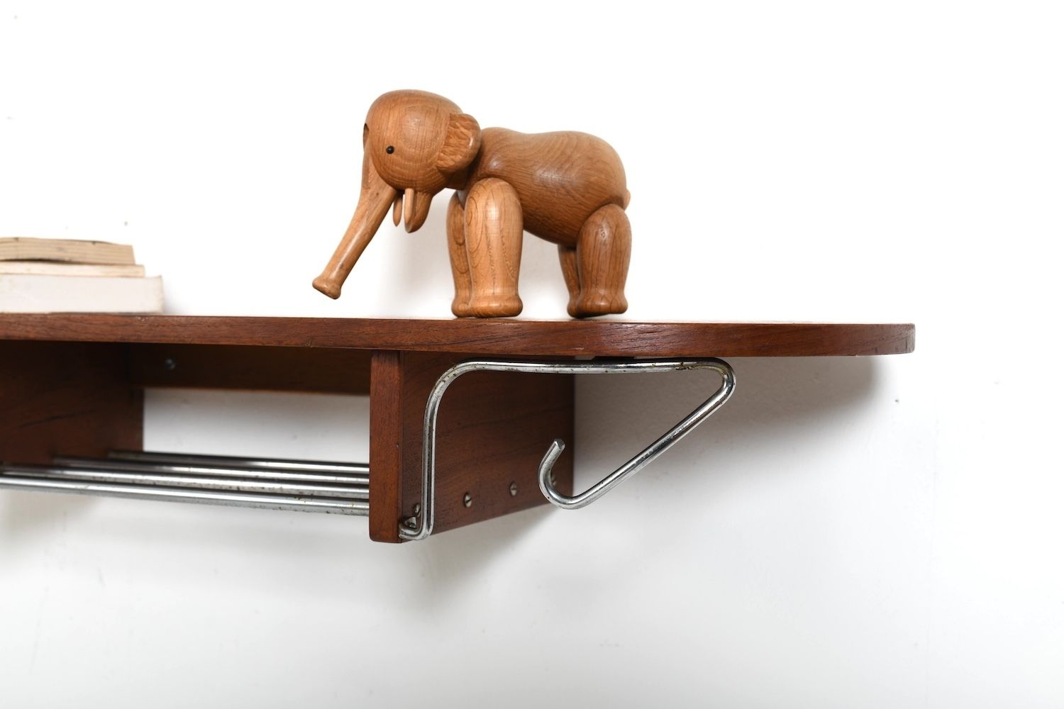 Pair Of  Danish Coat Racks / Shelfes In Teak & Chrome photo 1150.0