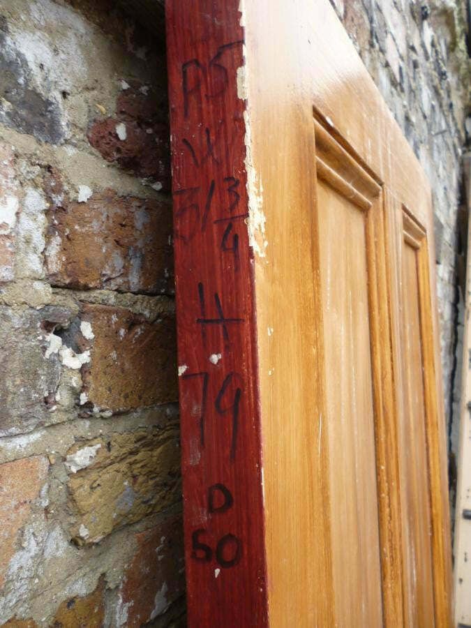 Original Victorian Pine Panelled Door   200.5cm X 80.5cm photo for sale