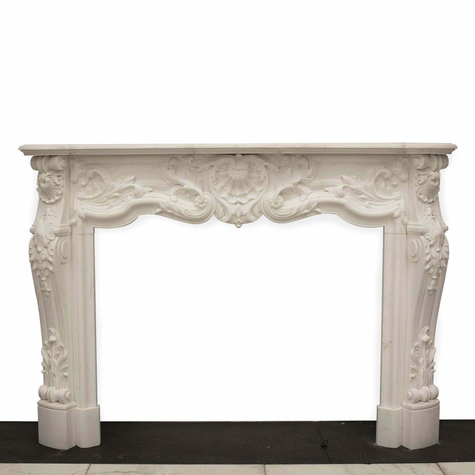 French Louis XV Fireplace Surround In Statuary Marble I Pair Available