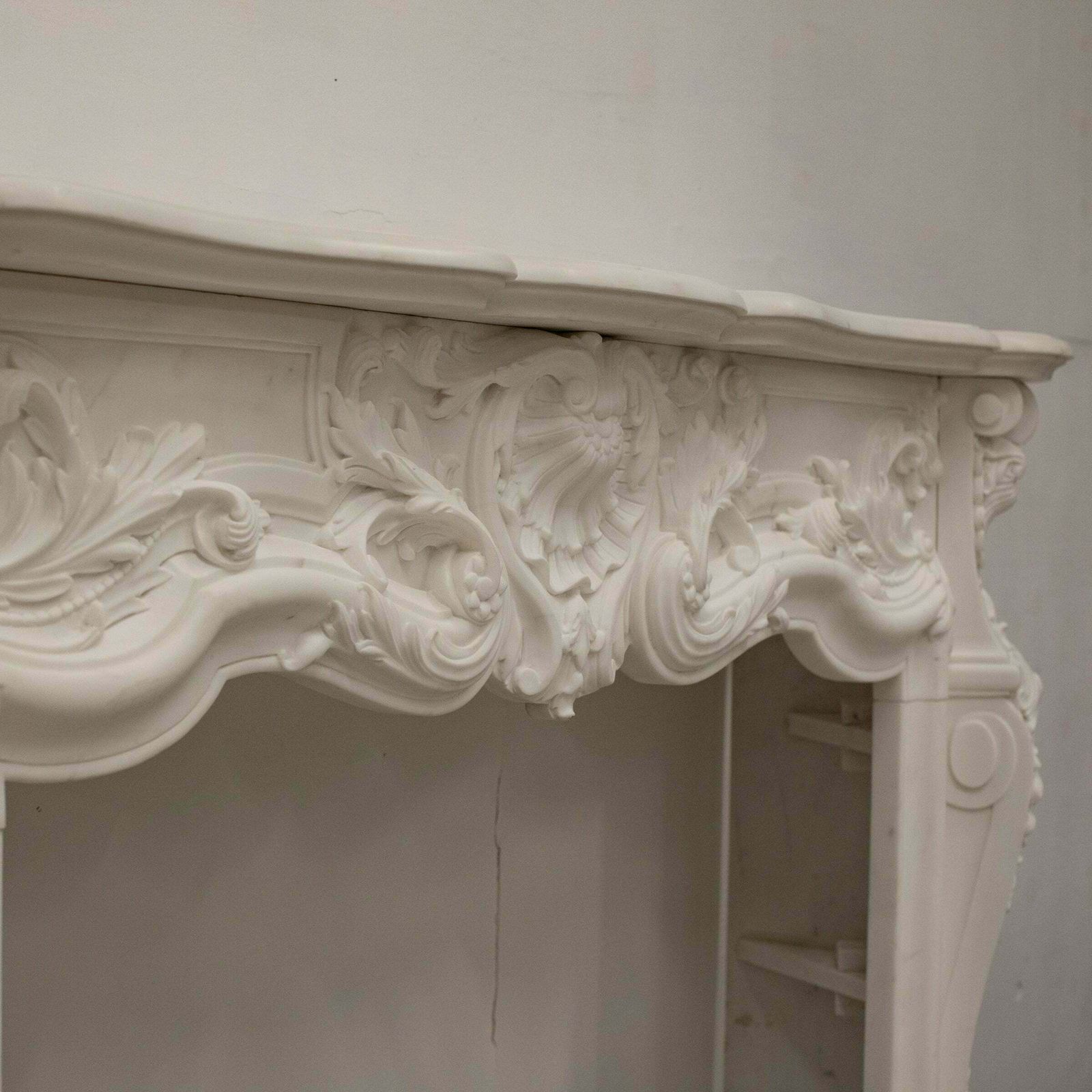 French Louis XV Fireplace Surround In Statuary Marble I Pair Available photo furniture