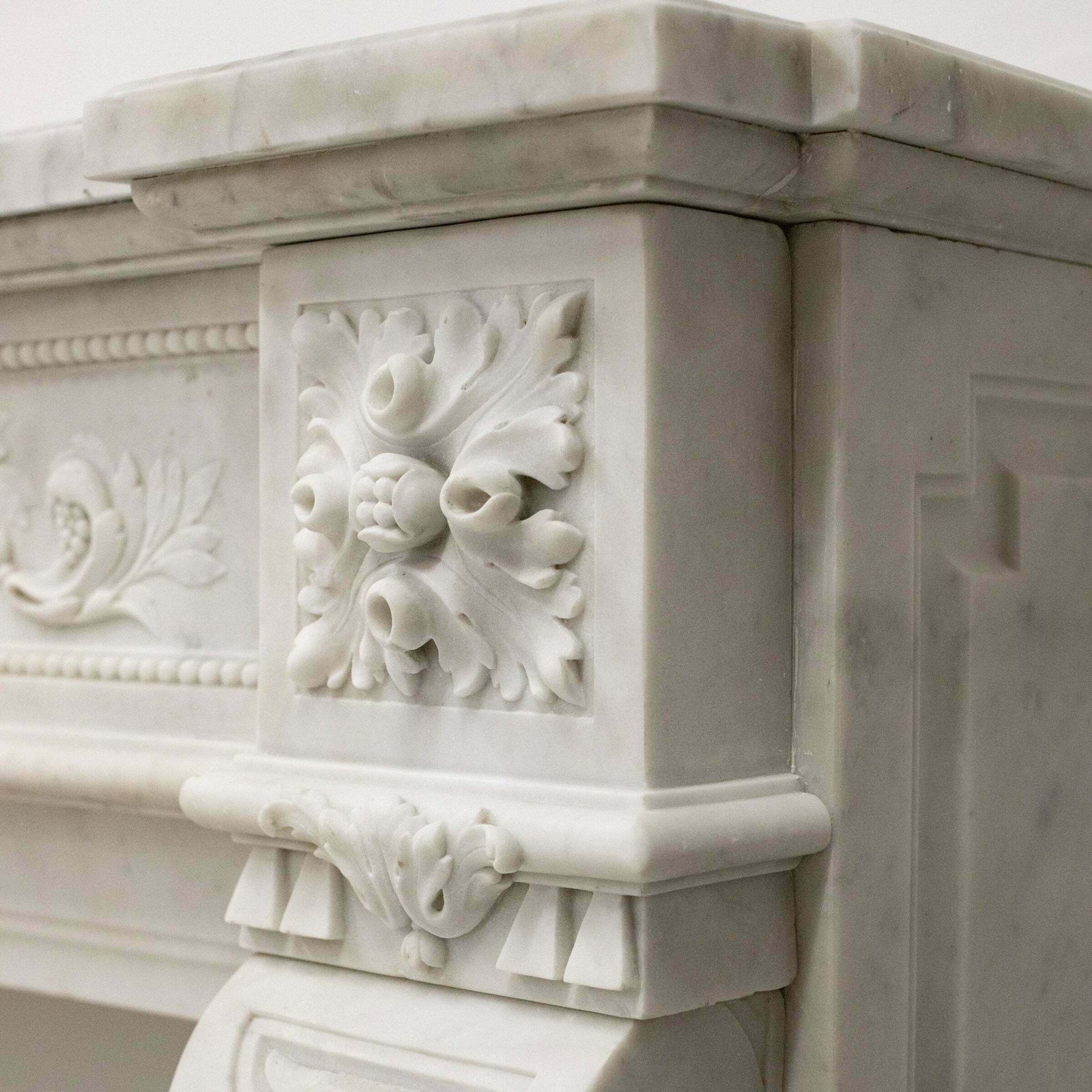 Antique 19th Century Carrara Marble Fireplace photo vinterior