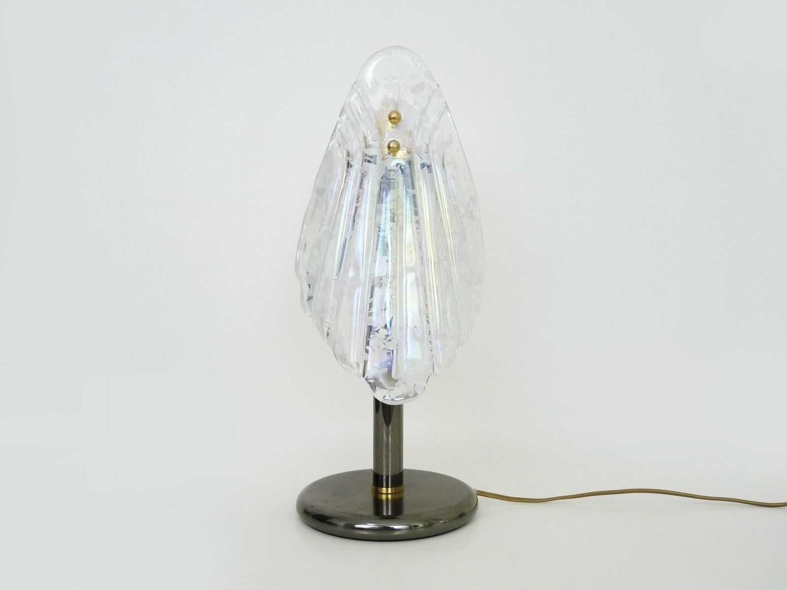Art Nouveau Style Lamp With Gold Metal Foliage And Orange Globe photo Lighting