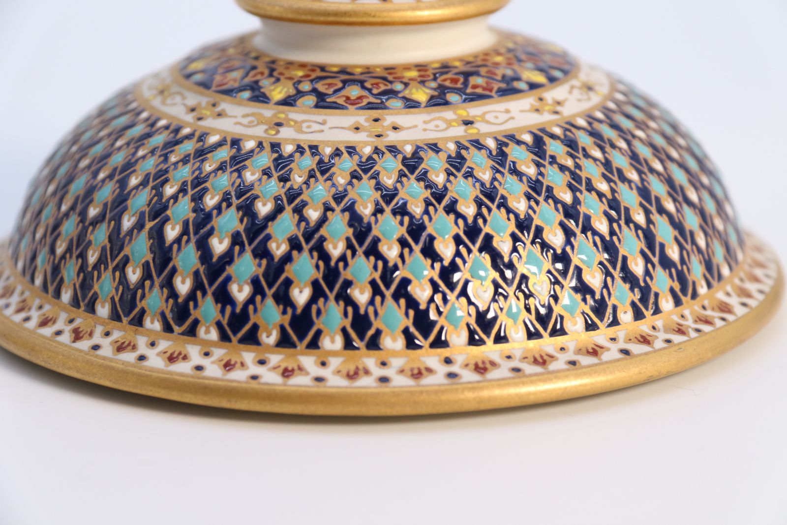 A Fine Asian Siam Pottery Gilt And Enamelled Lidded Jar Circa 1920 photo vintage