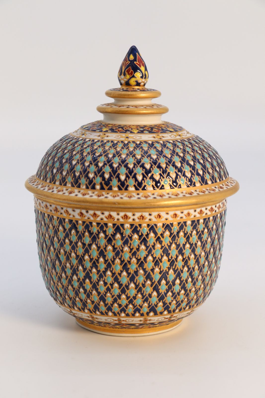 photo furniture A Fine Asian Siam Pottery Gilt And Enamelled Lidded Jar Circa 1920