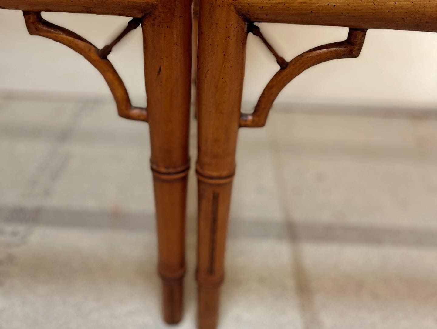William Mcclean Faux Bamboo Side Tables photo for sale