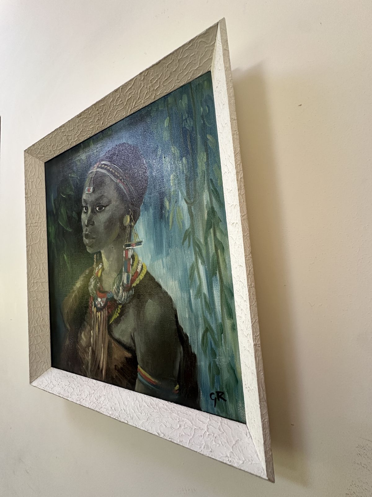 Gaby Remnant   ‘Kipsigis Bride’ Portrait Kenya 1963 Original Oil Painting Framed photo for sale