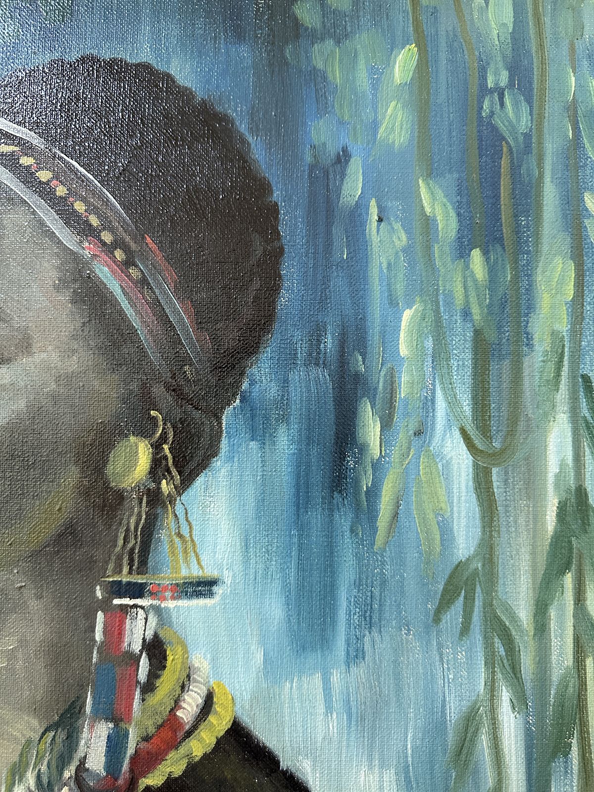 Gaby Remnant   ‘Kipsigis Bride’ Portrait Kenya 1963 Original Oil Painting Framed photo Art