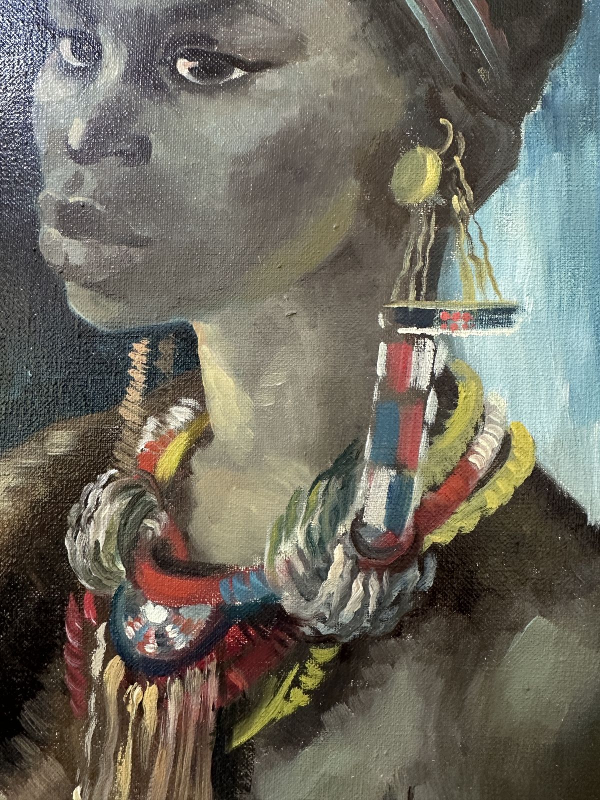 Gaby Remnant   ‘Kipsigis Bride’ Portrait Kenya 1963 Original Oil Painting Framed photo 575.0