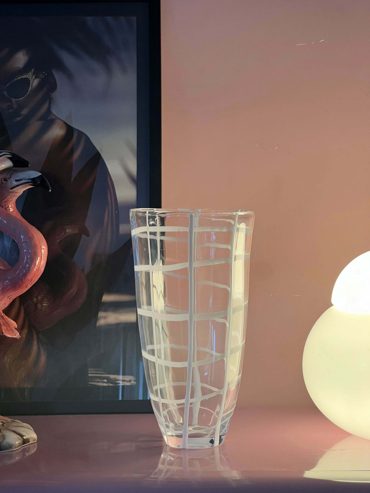 Large Mazzega Murano Check Glass Vase By Carlo Nason C.1970 photo 409.0