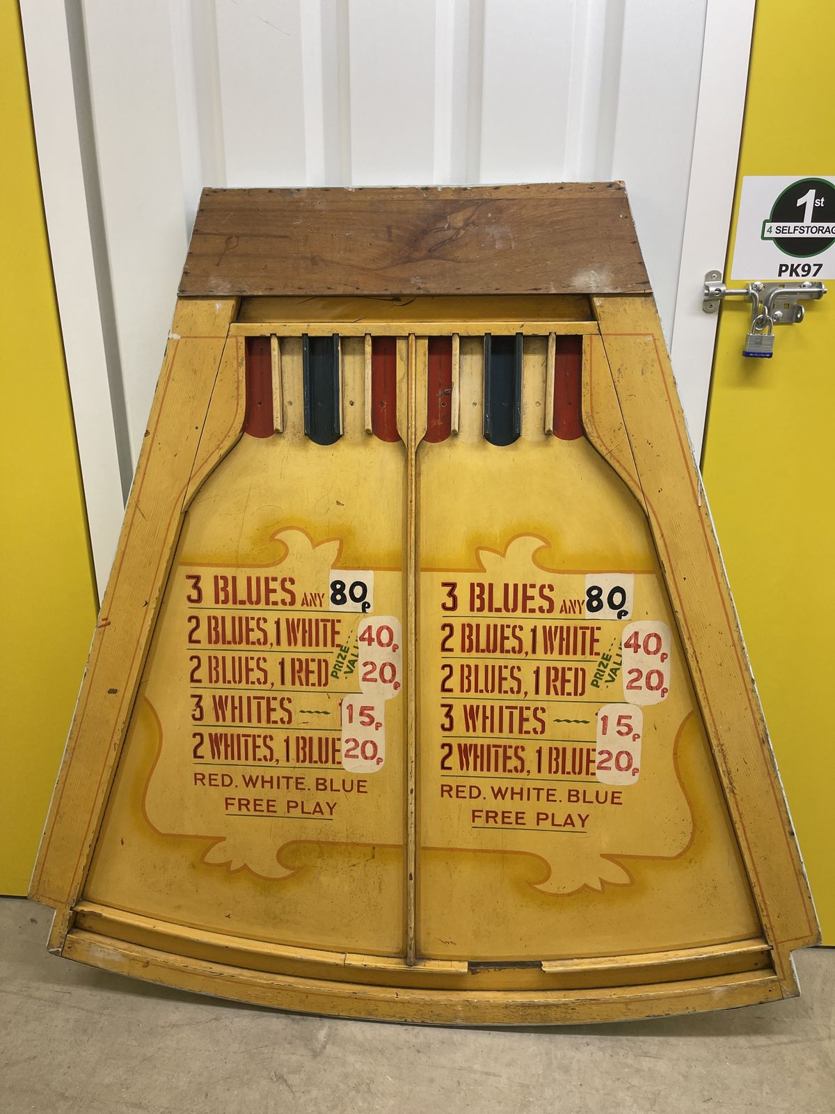 Vintage Fairground Large Hand Painted Roll A Ball Game Board