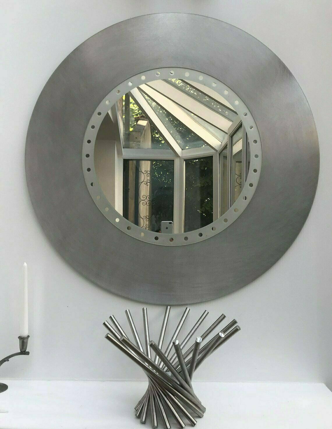 photo furniture Grote Industriële Fruitschaal – Modern Design, Roestvrij Staal