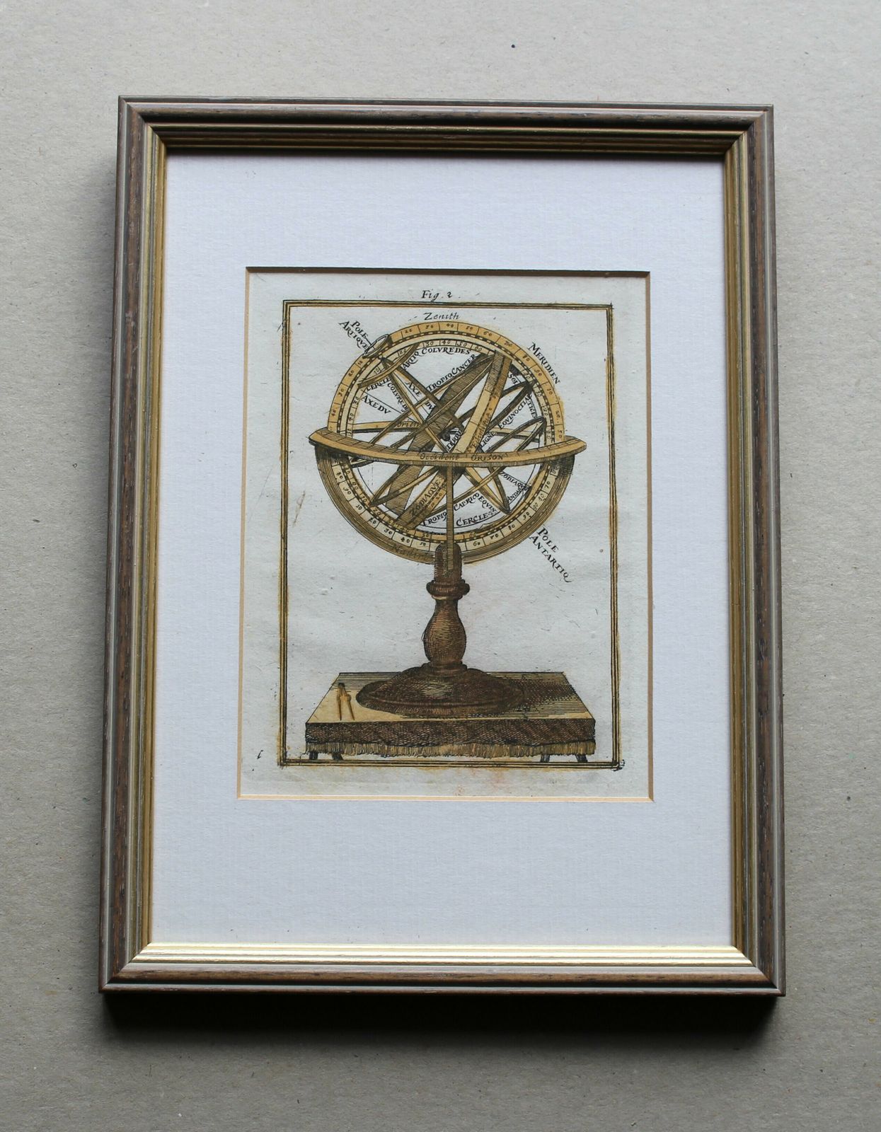 Original 1683 Engraving ‘Armillary Sphere’ By Allain Manneson Mallet photo furniture