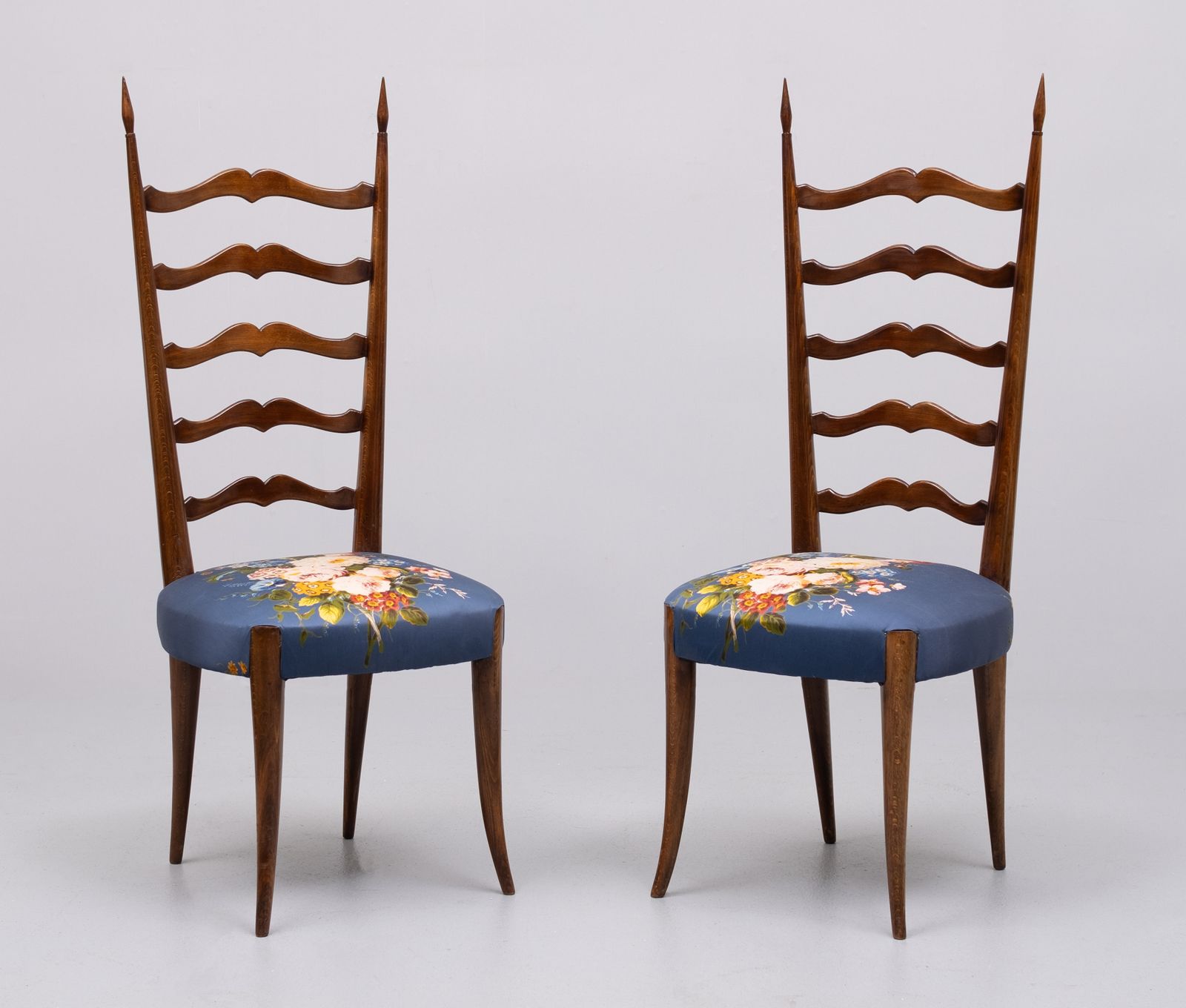 Set Ladder Back Chairs Paolo Buffa 1950s Italy photo vinterior