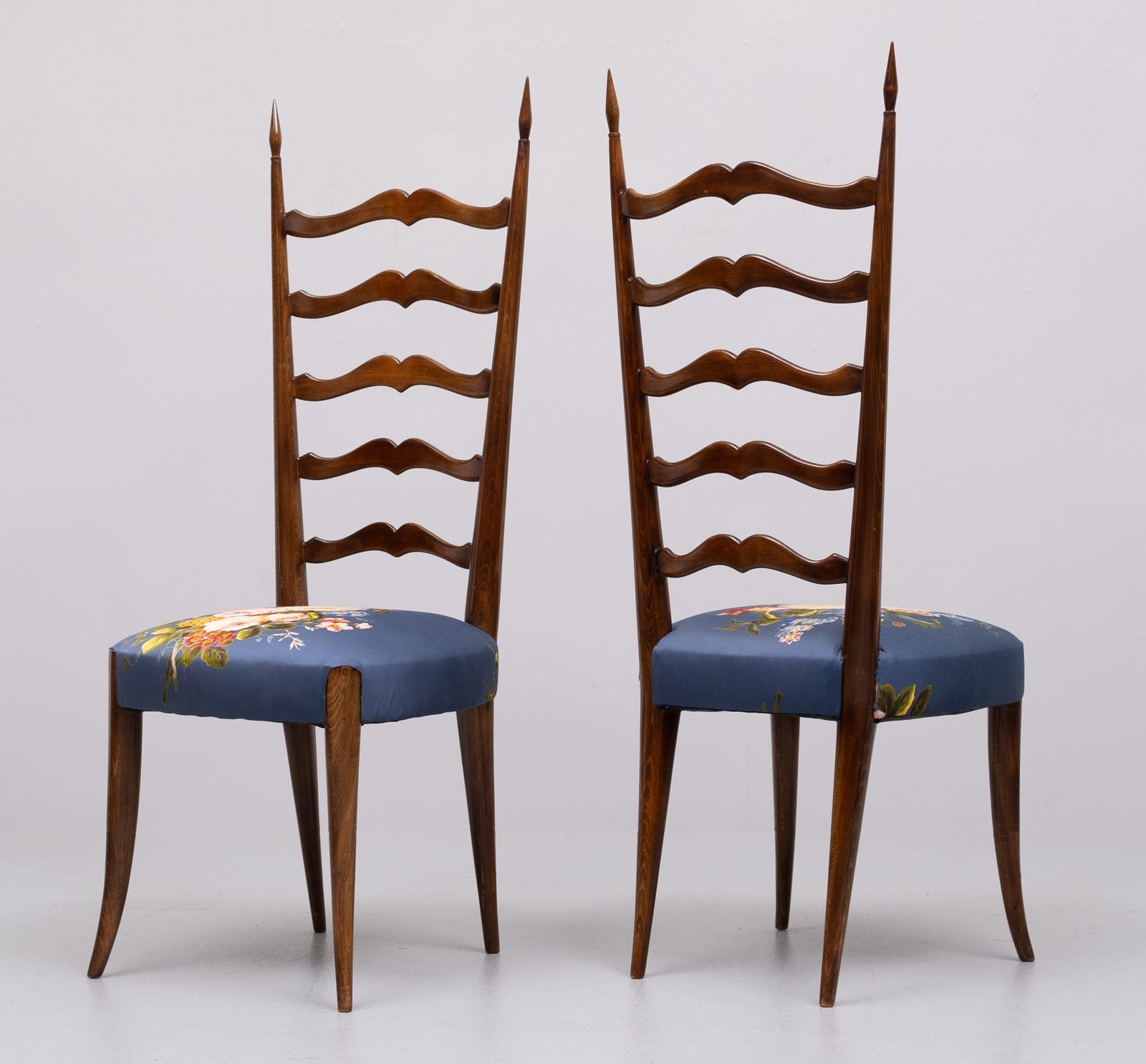 Set Ladder Back Chairs Paolo Buffa 1950s Italy photo vintage