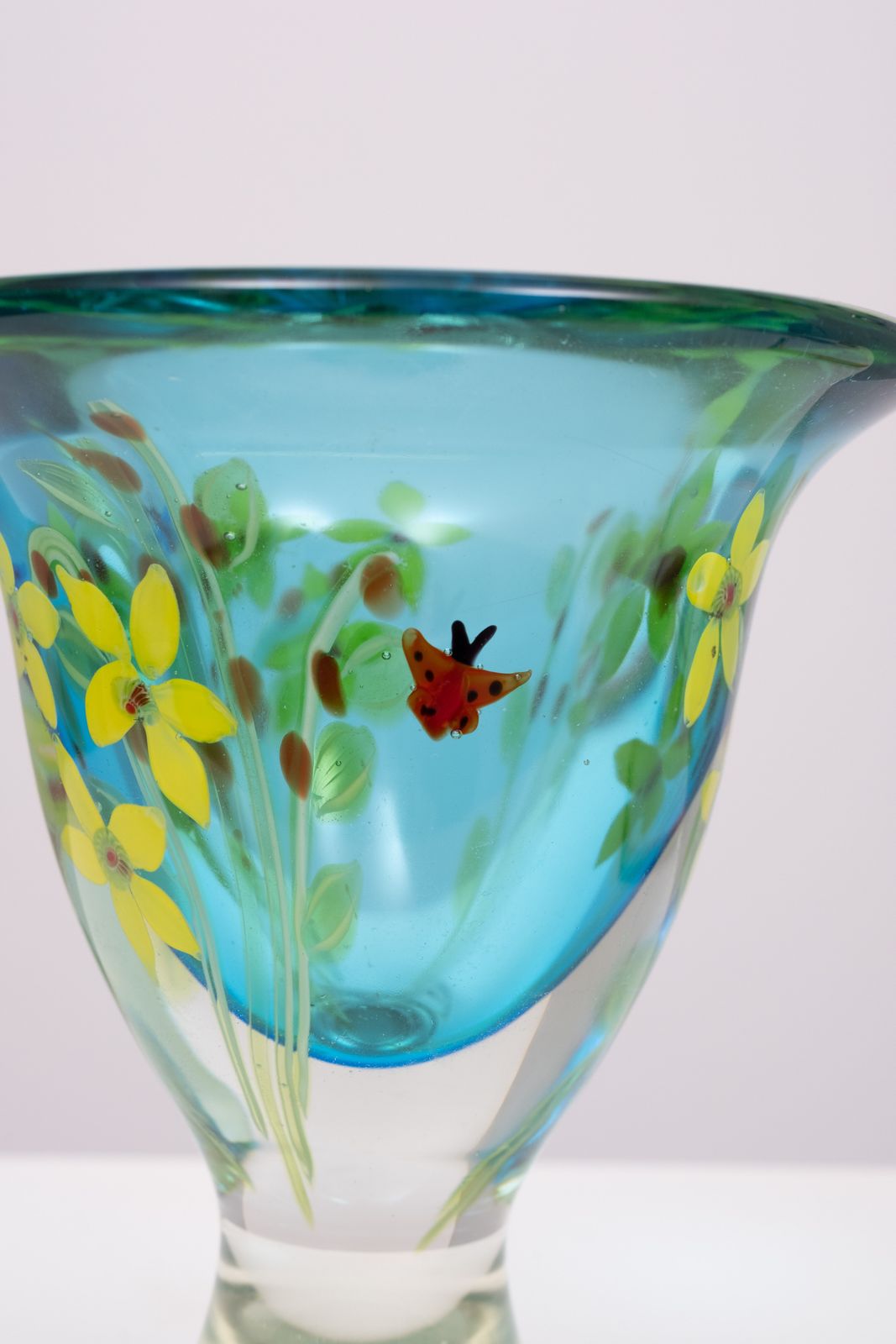 Berit Johansson Art Glass Vase By Murano 1970s Sweden photo 360.0