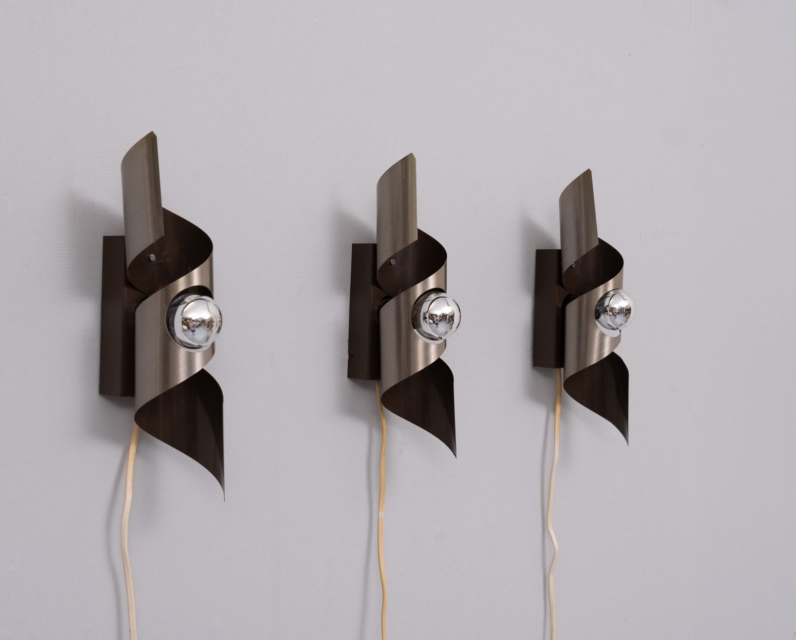 3 Polam Space Ace Wall Sconces Mode ''Wokkel'' 1970s photo furniture