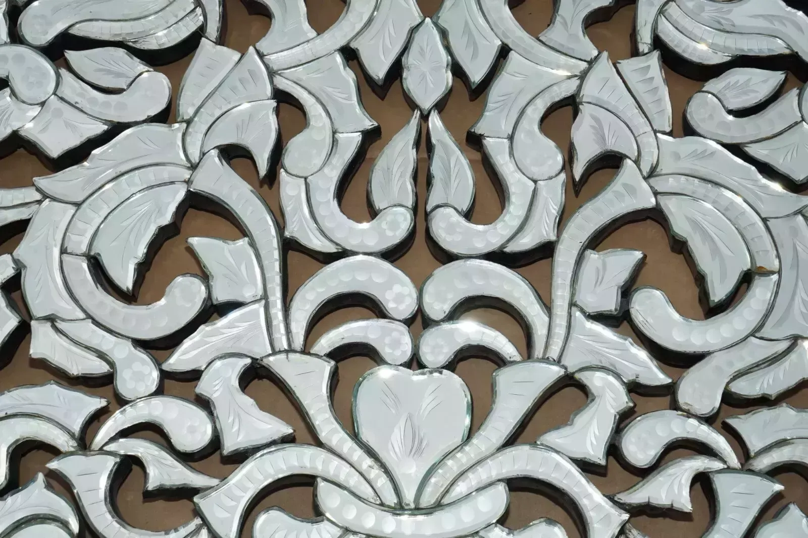 Stunning Antique Circa 1930's Venetian Trumeau Etched Fret Work Wall Mirror photo buy