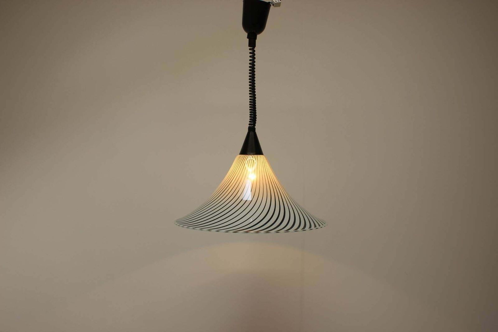 1960's Mid Century Glass Chandelier In The Style Of "Trumpet", Czechoslovakia photo 526.0