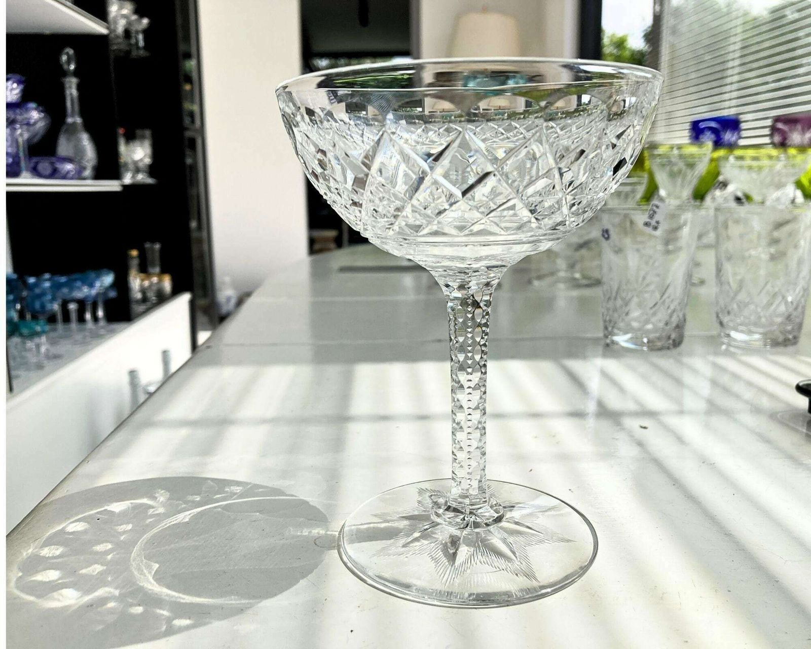 Kristallen Champagnecoupes | 2 Stuks | Val Saint Lambert | Model Gevaert Carlton | Jaren 1930 photo furniture