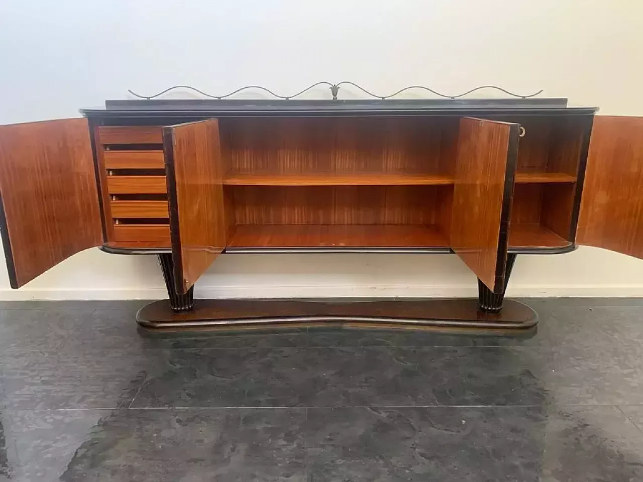 6265.0 Shaped And Rusticated Sideboard Attributed To Vittorio Dassi, 1950s photo