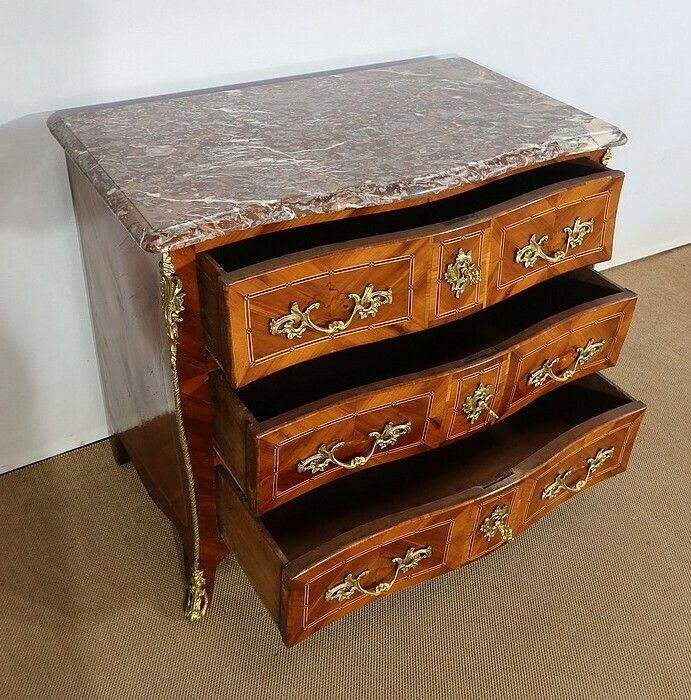 Tomb Chest Of Drawers In Regional Wood Marquetry, Louis XIV Period   Eighteenth photo Furniture