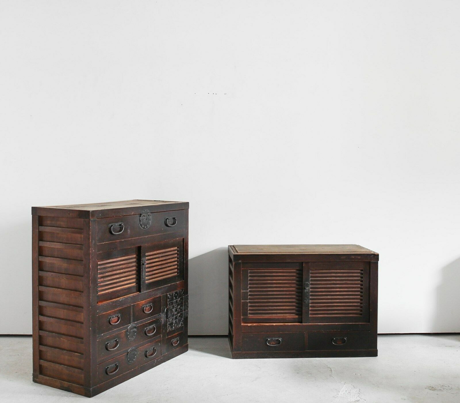 Large Two Section Late Edo Period Japanese Tansu Cabinet photo Furniture