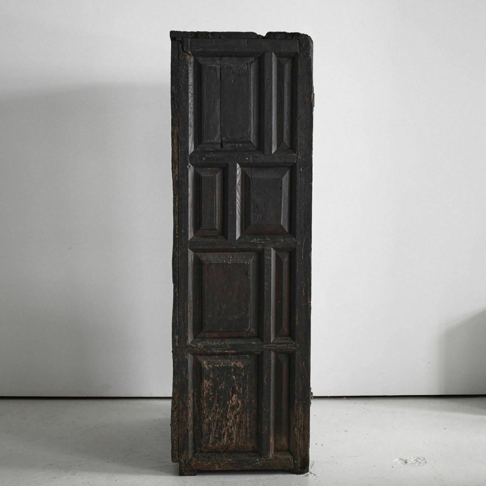 Xxl 17th C. Portuguese Mountain Cupboard In Blackened Chestnut photo buy