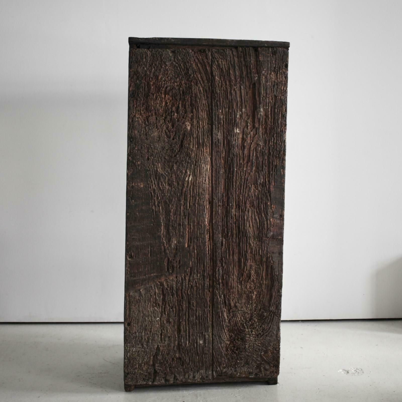 photo for sale Xxl 17th C. Portuguese Mountain Cupboard In Blackened Chestnut