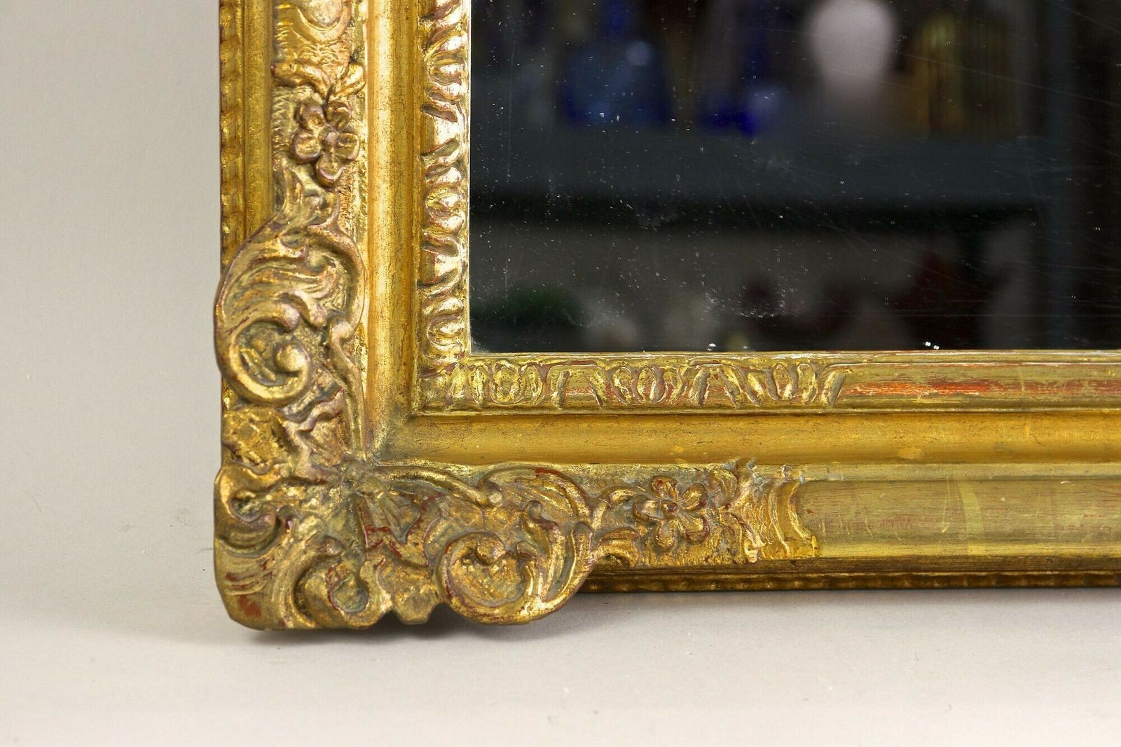 19th Century Gilt Biedermeier Wall Mirror, Handcarved, Austria Circa 1850 photo vintage