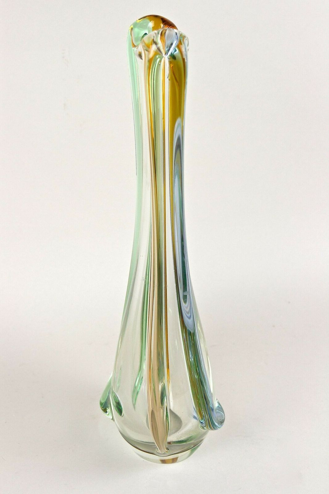 Mid Century Modern Murano Glass Vase By Sommerso Murano, Italy Circa 1960 photo vintage