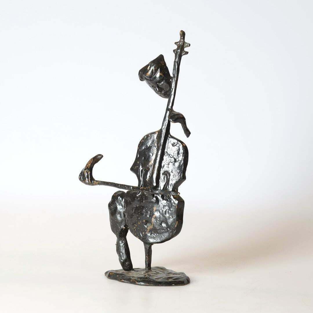 Home Decor A Couple Of Antique Decorative Figurine Two Metal Musician Sculptures Home Decor photo