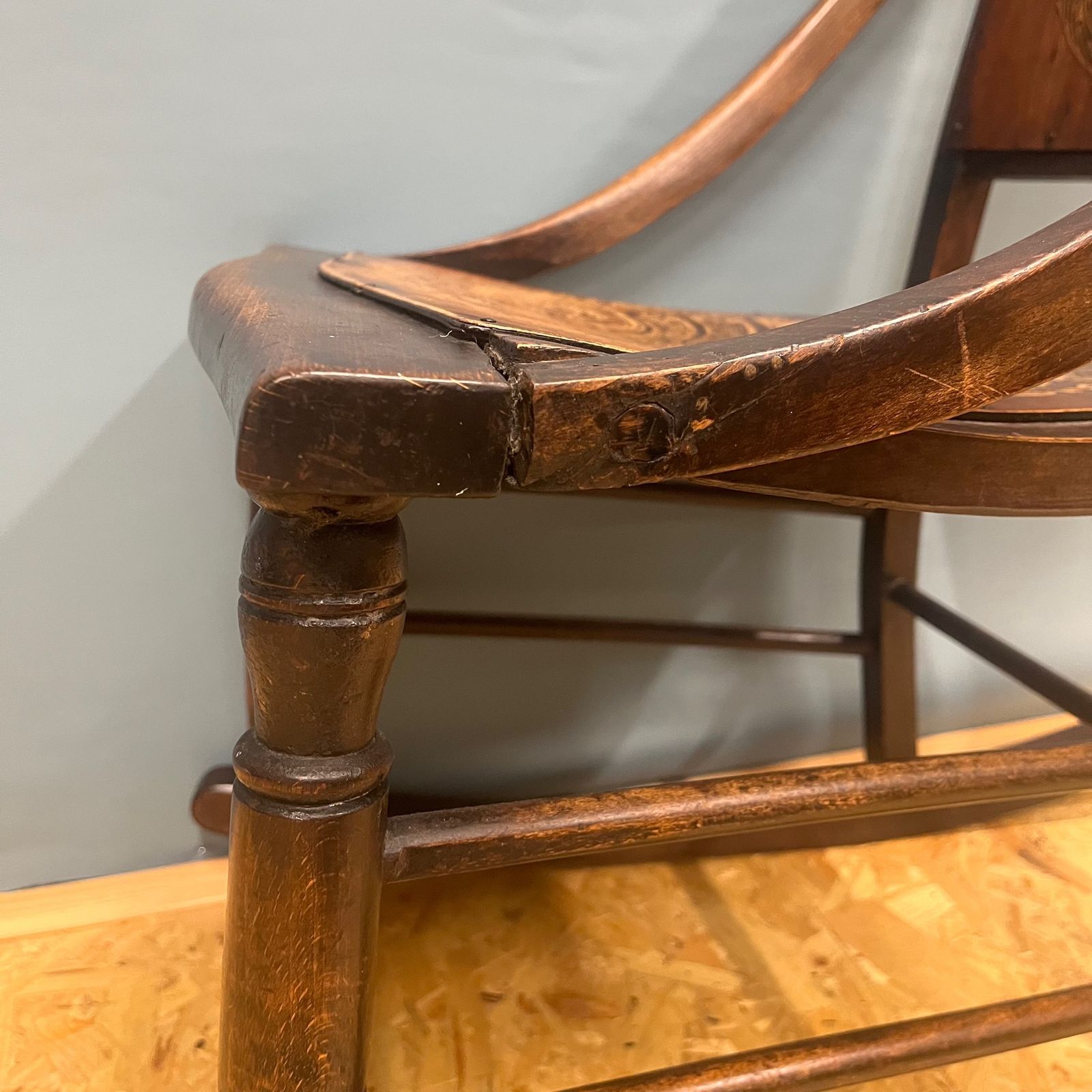 Antique Hand Carved Rocking Chair photo vintage
