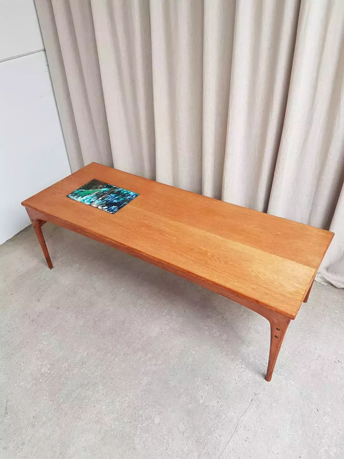 Vtg Mid Century Large Danish Oak Abstract Coffee Table By J Ingvard Jensen photo vinterior