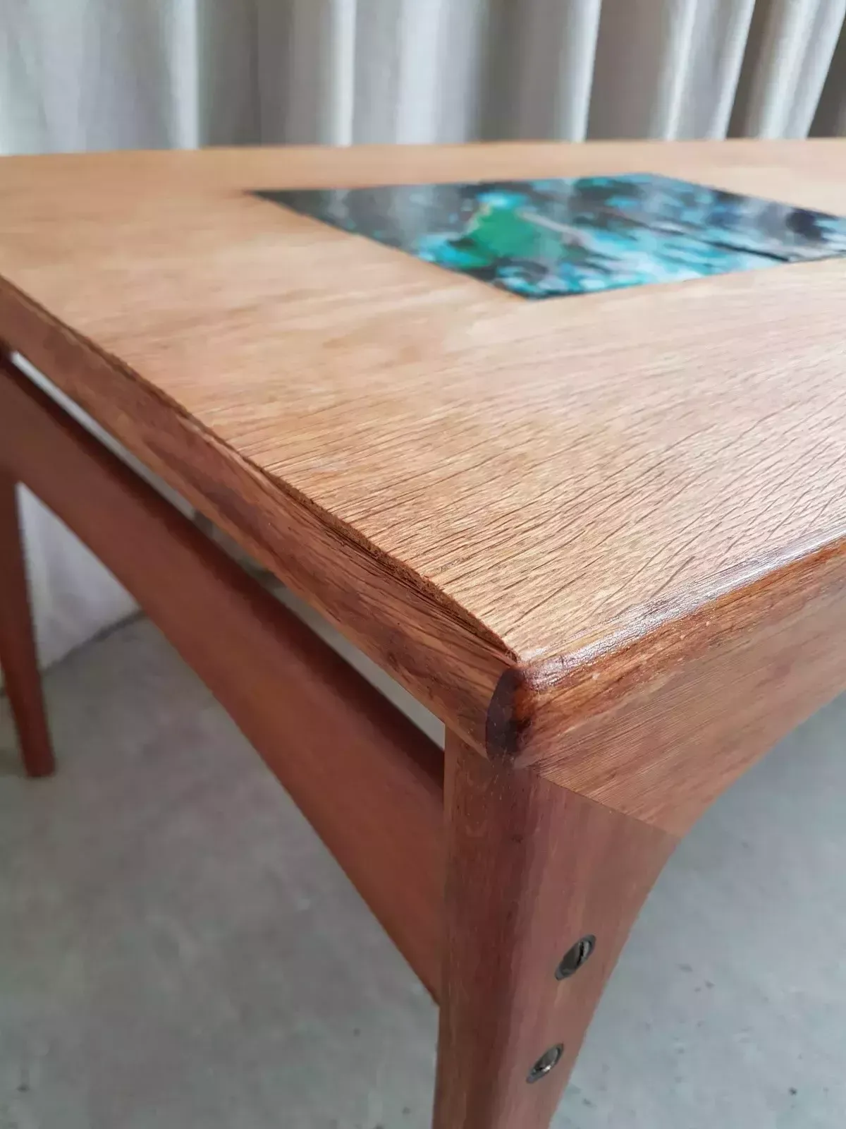 Furniture Vtg Mid Century Large Danish Oak Abstract Coffee Table By J Ingvard Jensen photo