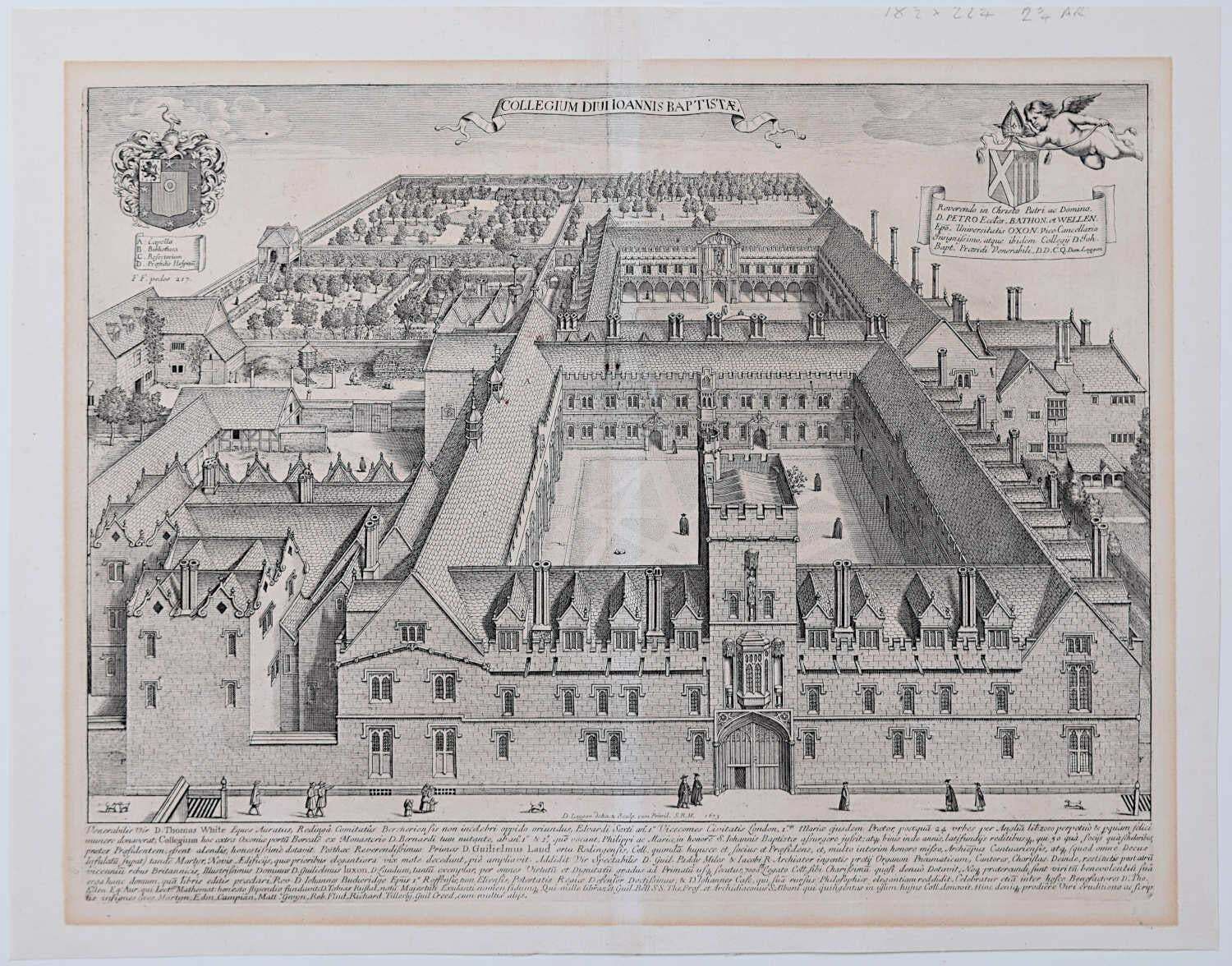 David Loggan St John's College, Oxford 1675 Engraving By David Loggan photo furniture