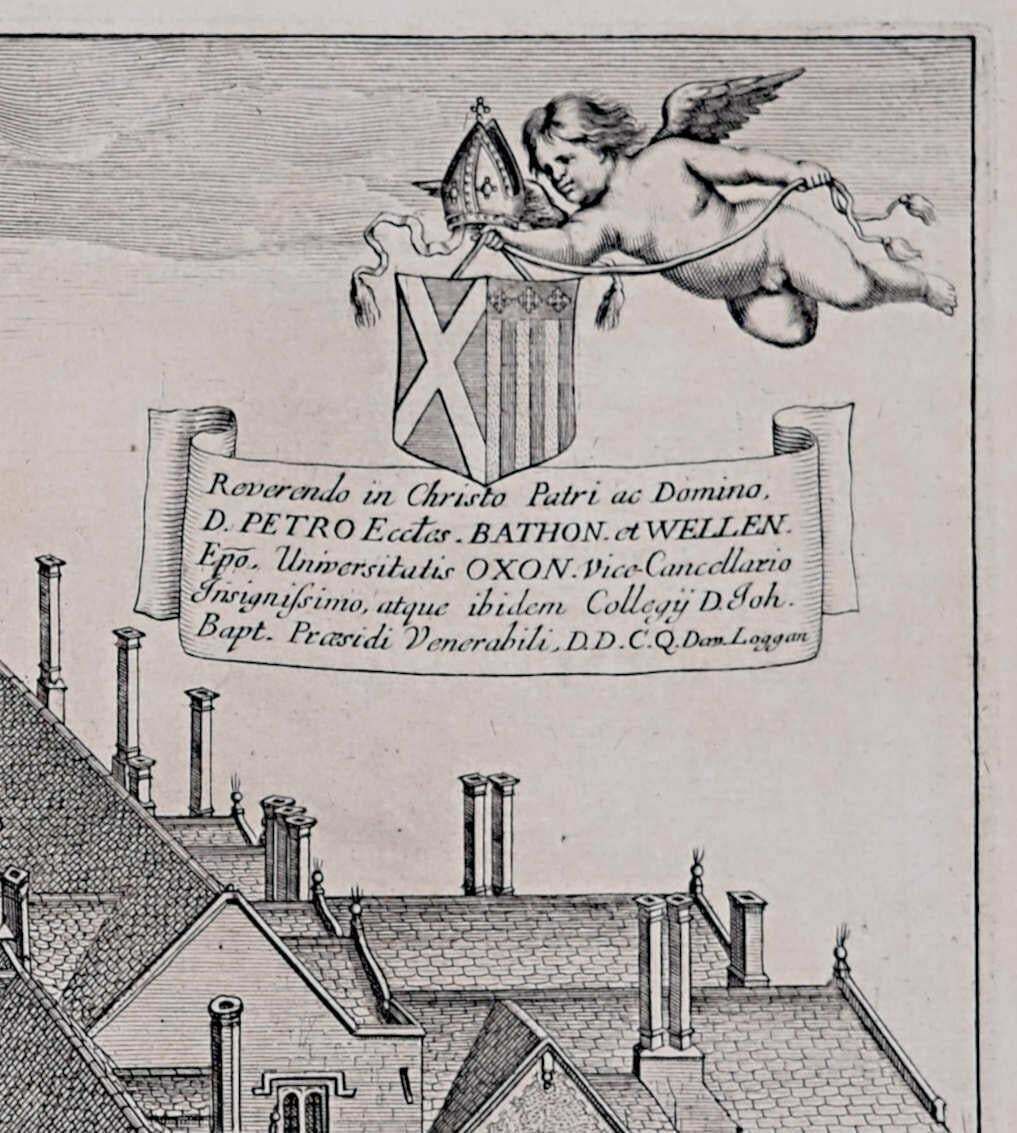 David Loggan St John's College, Oxford 1675 Engraving By David Loggan photo for sale